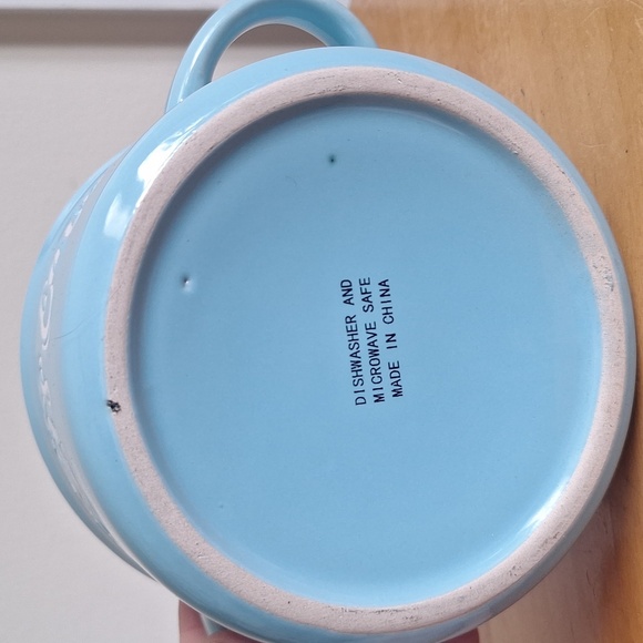 Blue Ceramic Soup Bowl with Handles - Picture 4 of 6